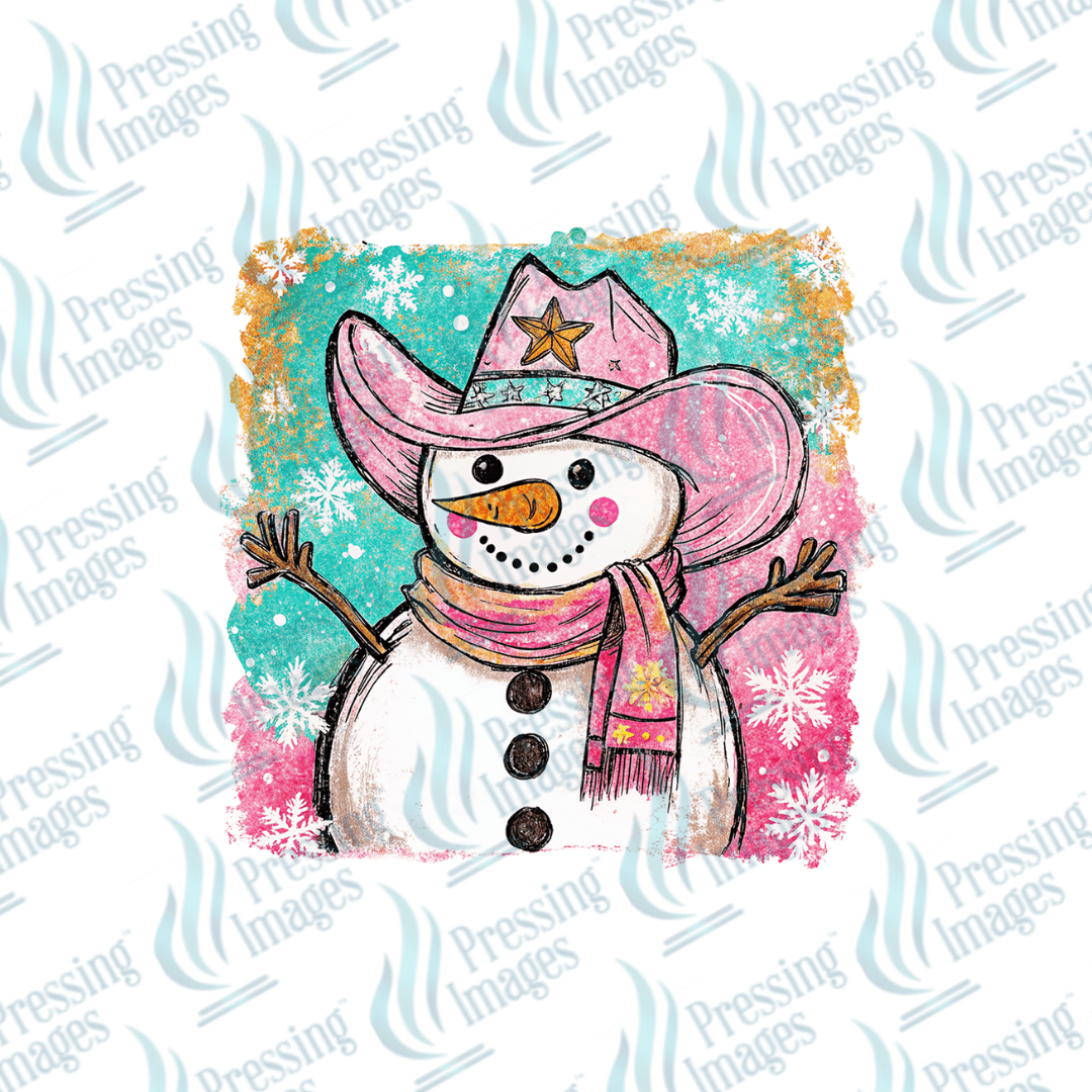 DTF 6758 Western Snowman - Pressing Images