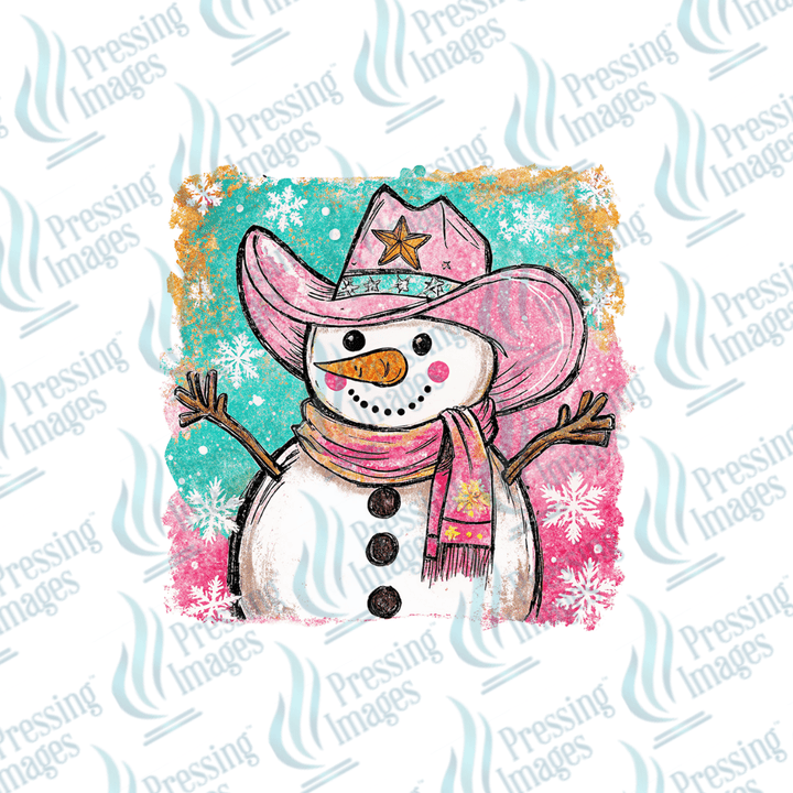 DTF 6758 Western Snowman - Pressing Images