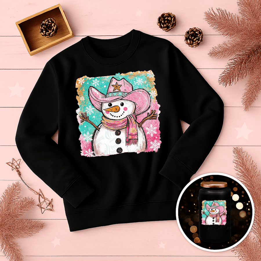 DTF 6758 Western Snowman - Pressing Images