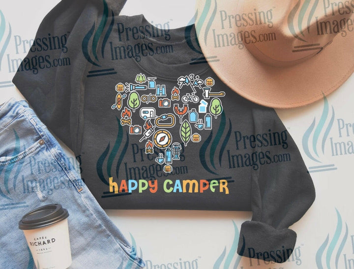 DTF: 760 Happy Camper - Pressing Images