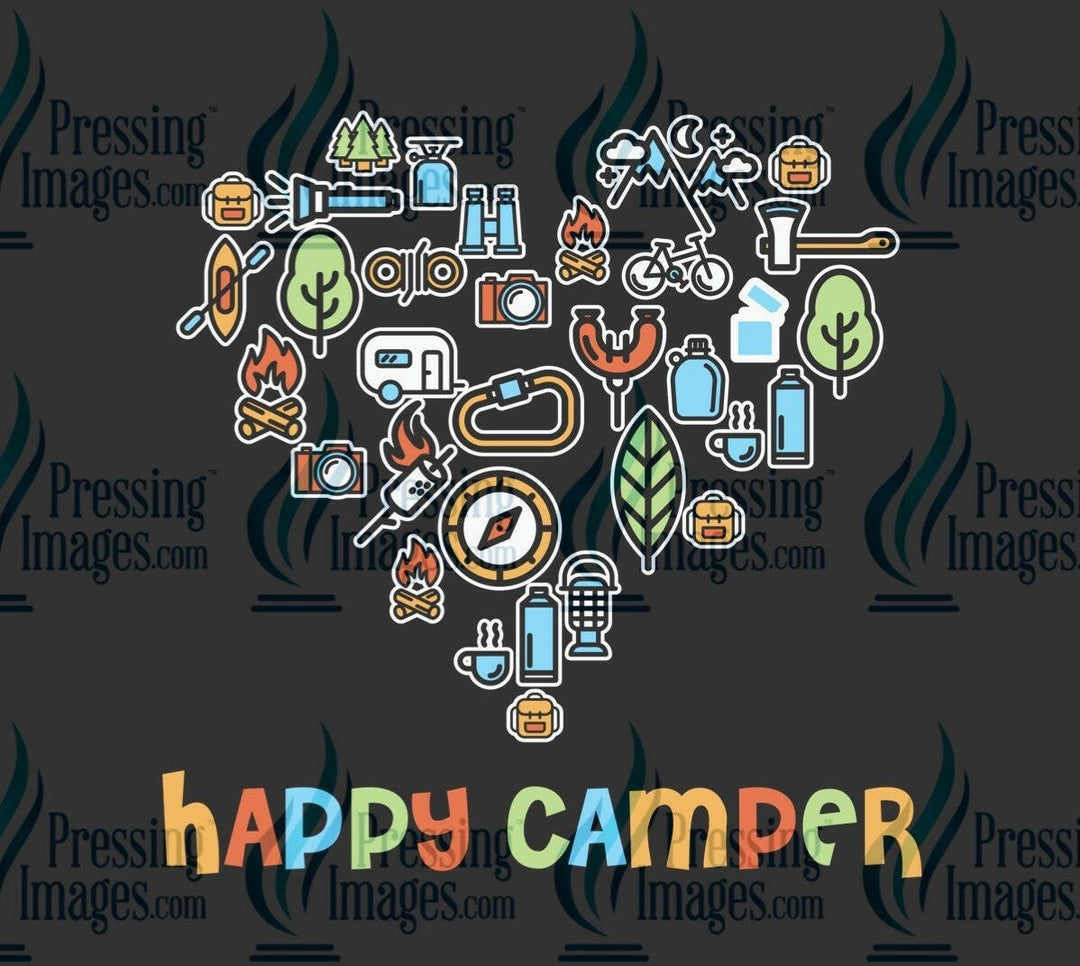DTF: 760 Happy Camper - Pressing Images