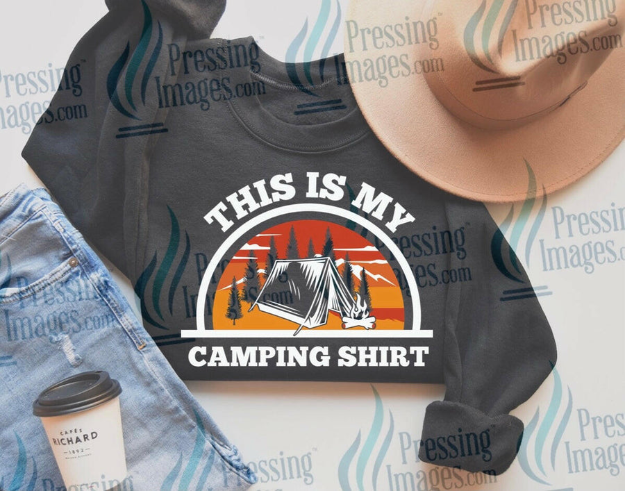DTF: 763 This is my camping shirt - Pressing Images