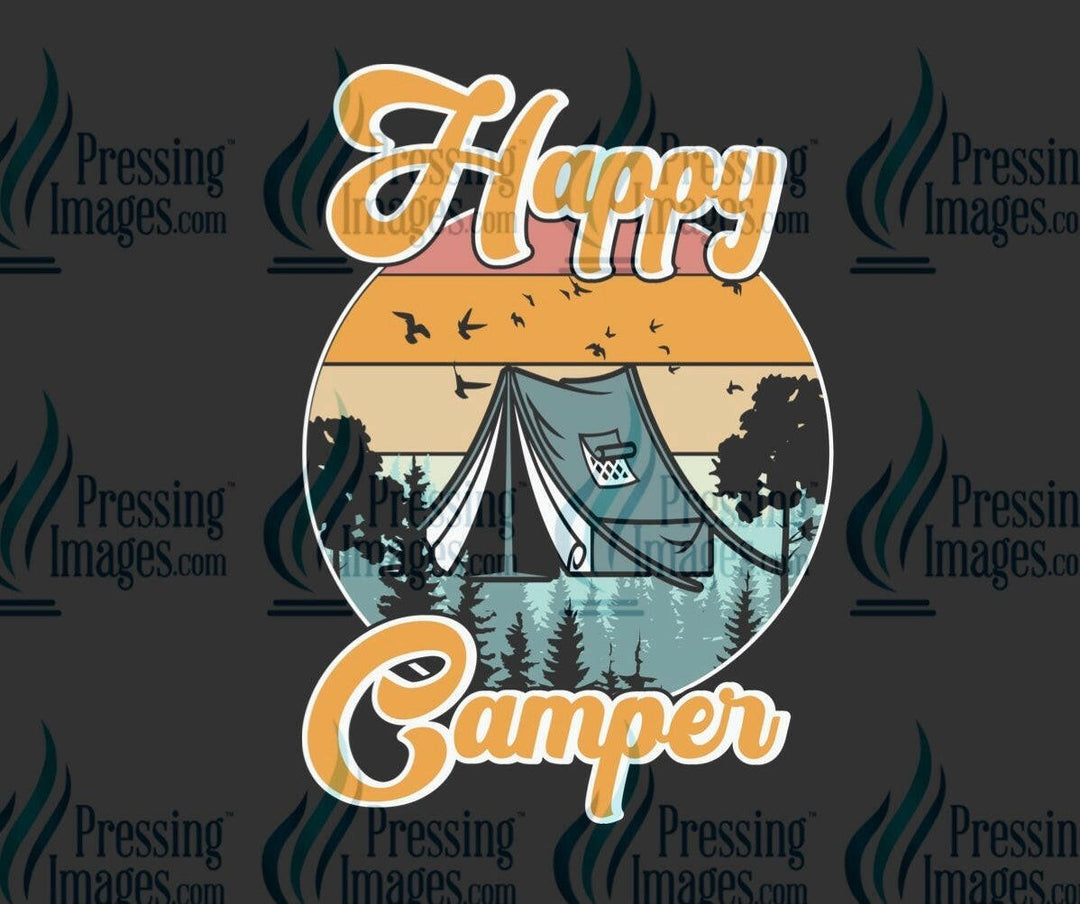 DTF: 766 Happy camper - Pressing Images
