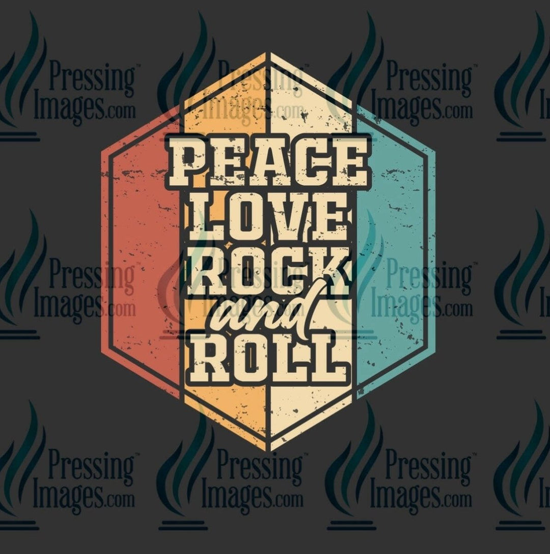 DTF: 788 Peace love rock and roll - Pressing Images