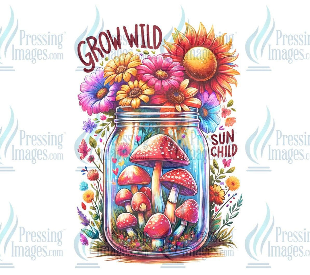 DTF: 797 Grow wild sun child - Pressing Images
