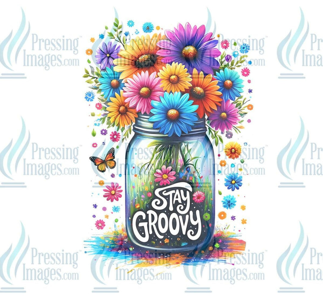 DTF: 802 Stay groovy - Pressing Images