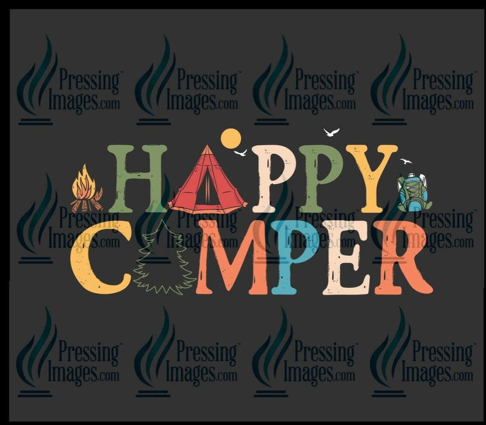 DTF: 812 Happy Camper - Pressing Images