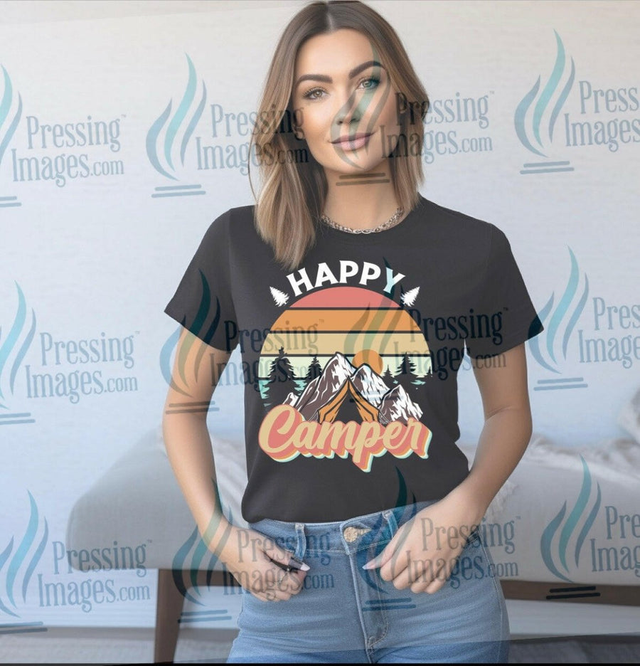 DTF: 815 Happy Camper - Pressing Images