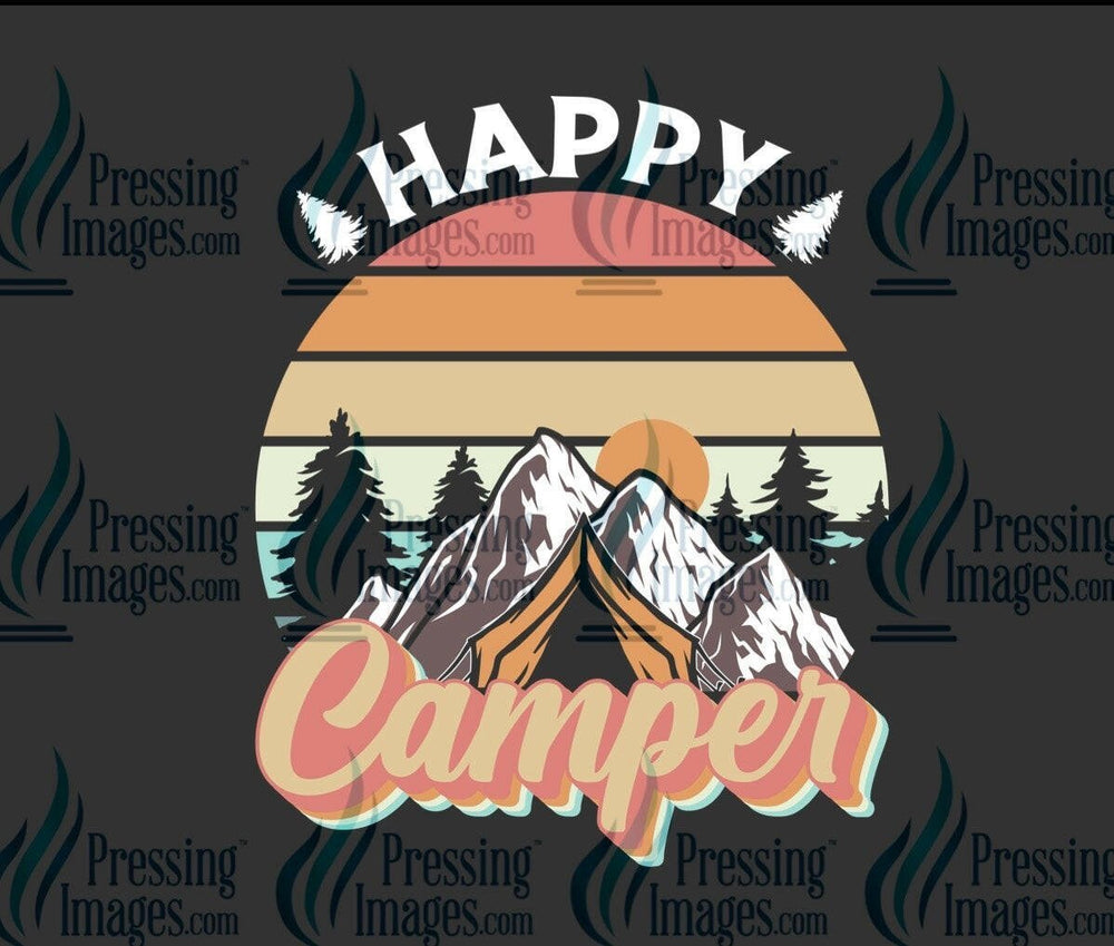 DTF: 815 Happy Camper - Pressing Images