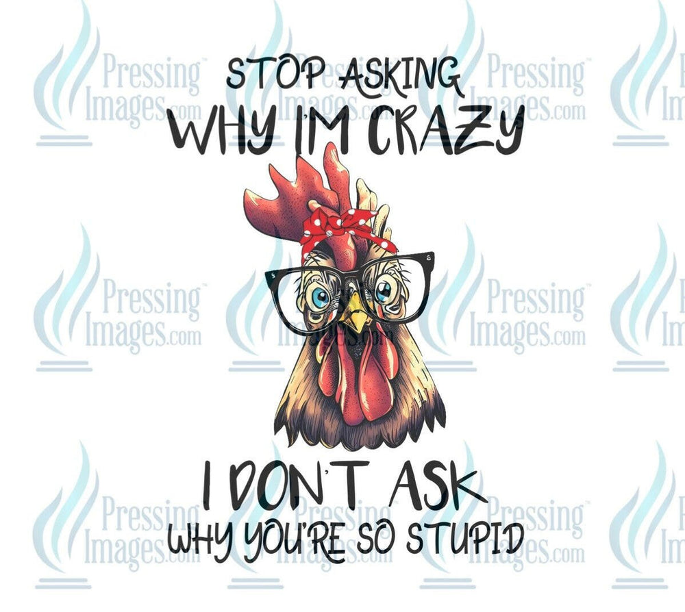 DTF: 831 Stop asking why I’m crazy I don’t ask why you’re so stupid - Pressing Images