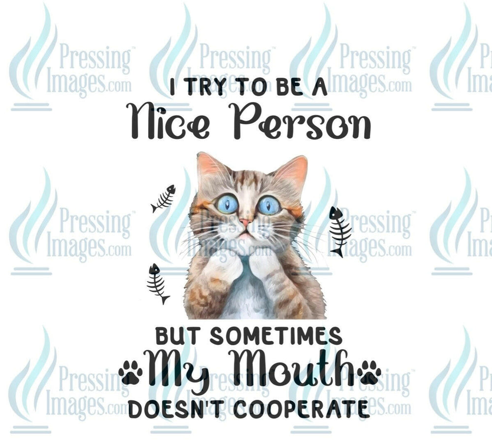 DTF: 845 I try to be a nice person but this mouth - Pressing Images