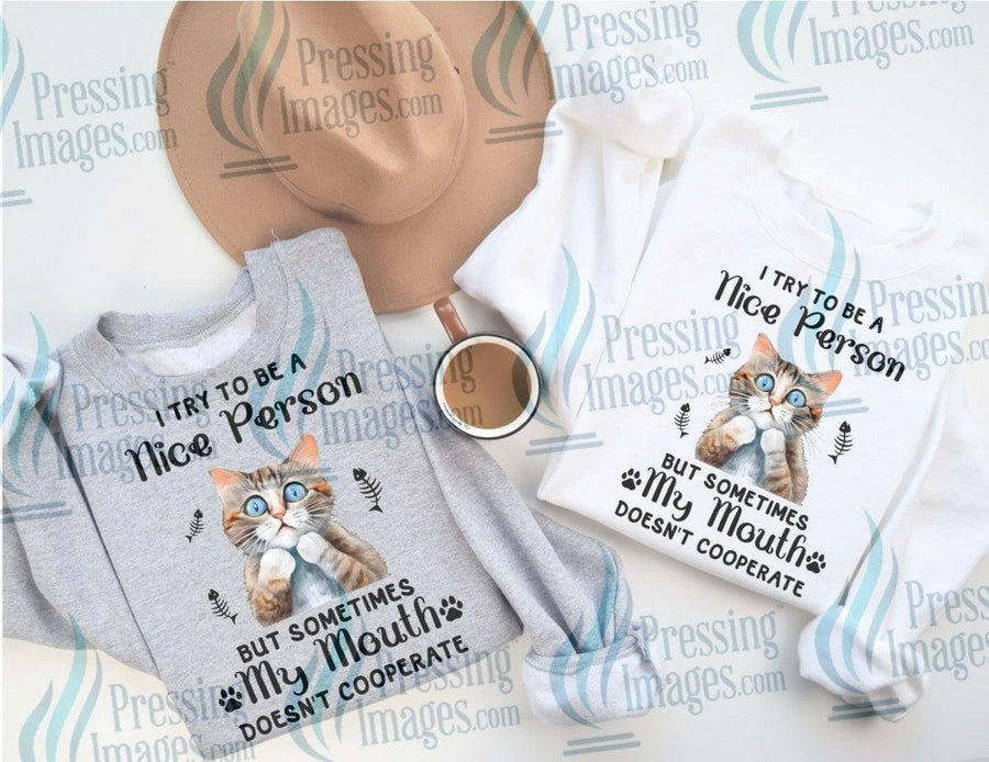 DTF: 845 I try to be a nice person but this mouth - Pressing Images