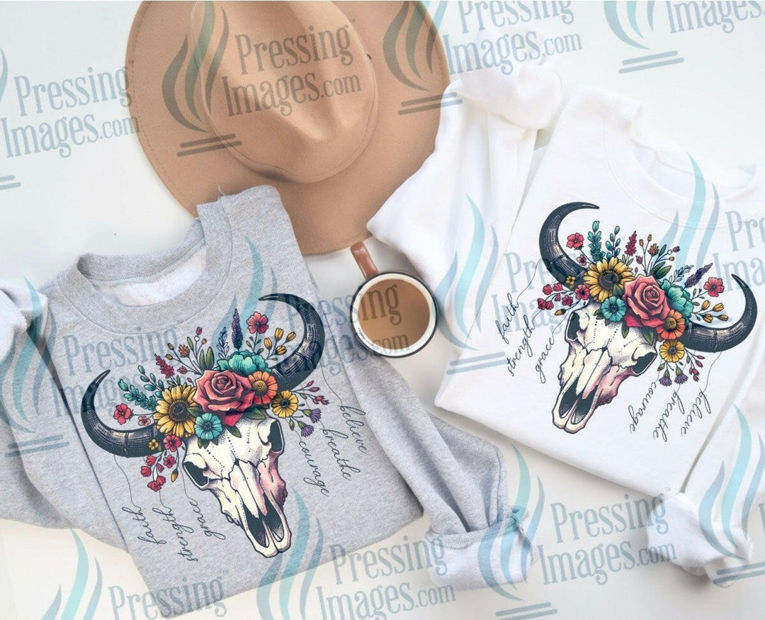 DTF: 876 Faith skull - Pressing Images