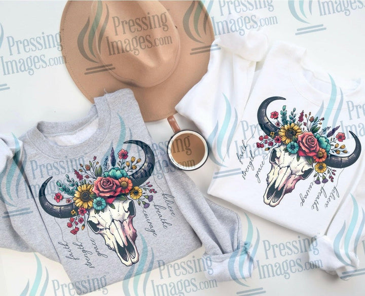 DTF: 876 Faith skull - Pressing Images