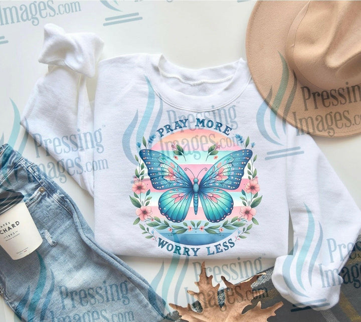 DTF: 908 Pray more worry less - Pressing Images