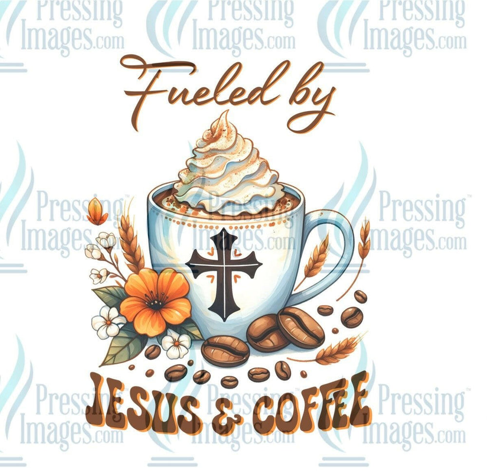 DTF: 911 Fueled by Jesus and coffee - Pressing Images