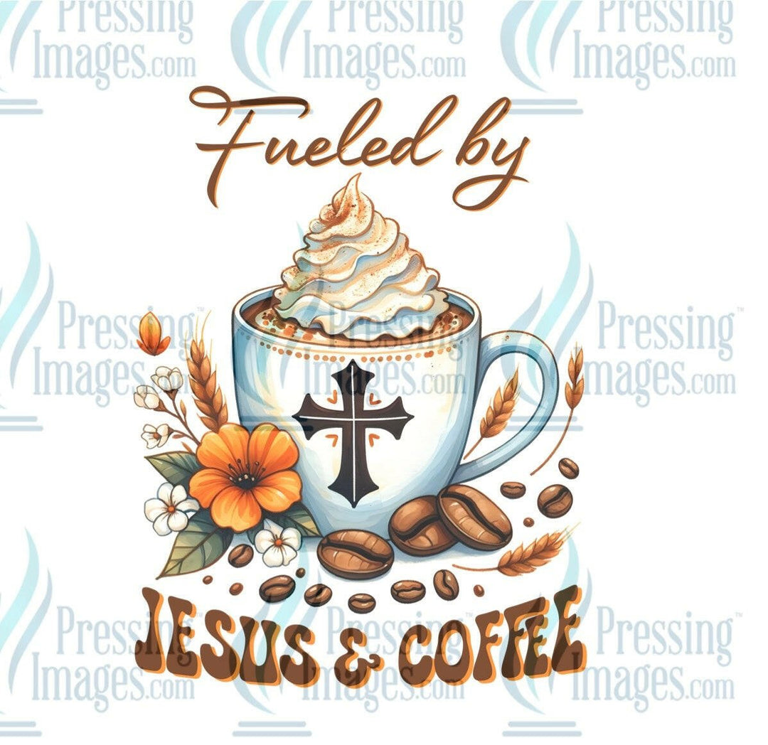 DTF: 911 Fueled by Jesus and coffee - Pressing Images