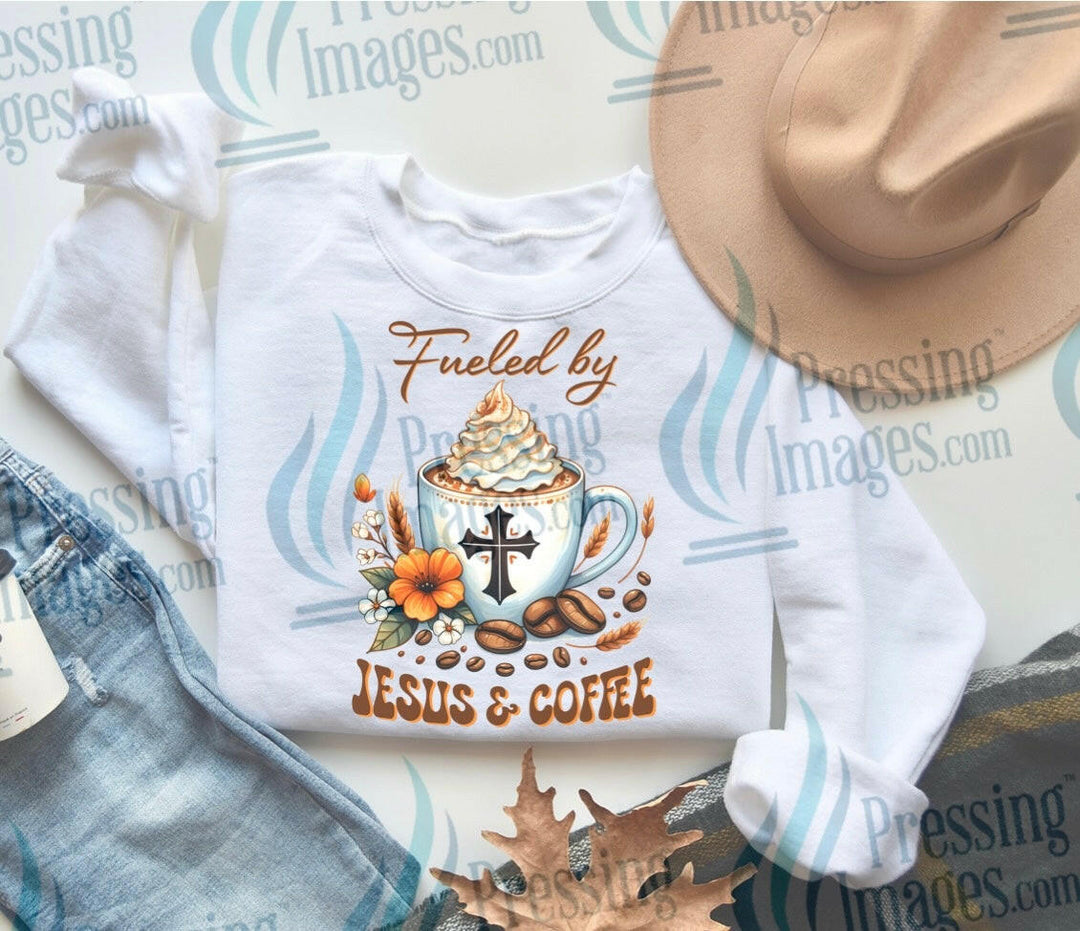 DTF: 911 Fueled by Jesus and coffee - Pressing Images