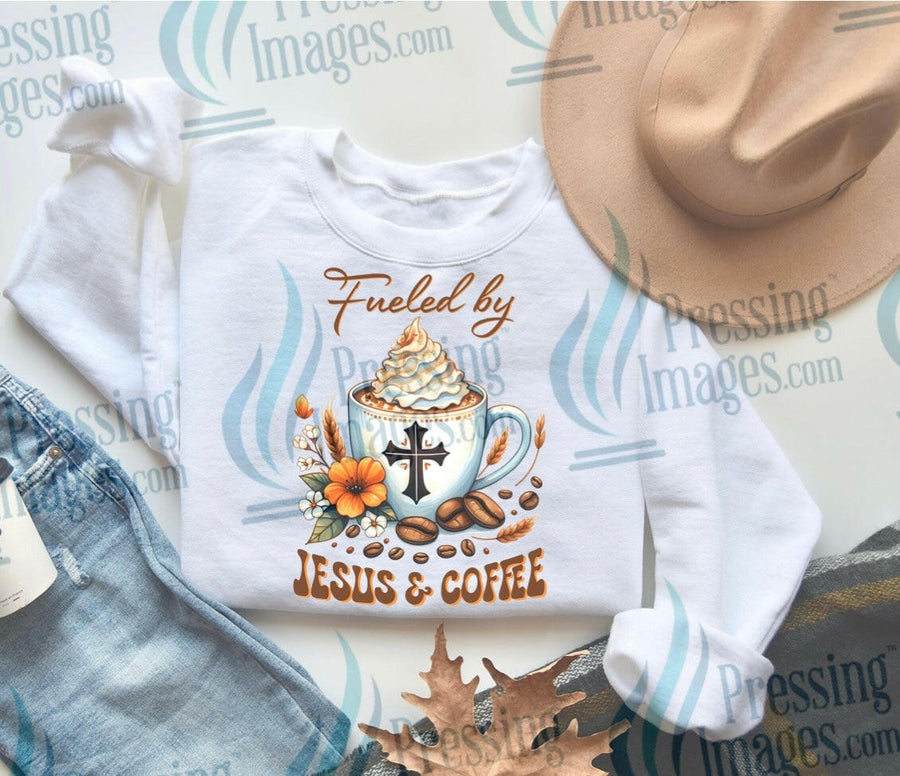 DTF: 911 Fueled by Jesus and coffee - Pressing Images