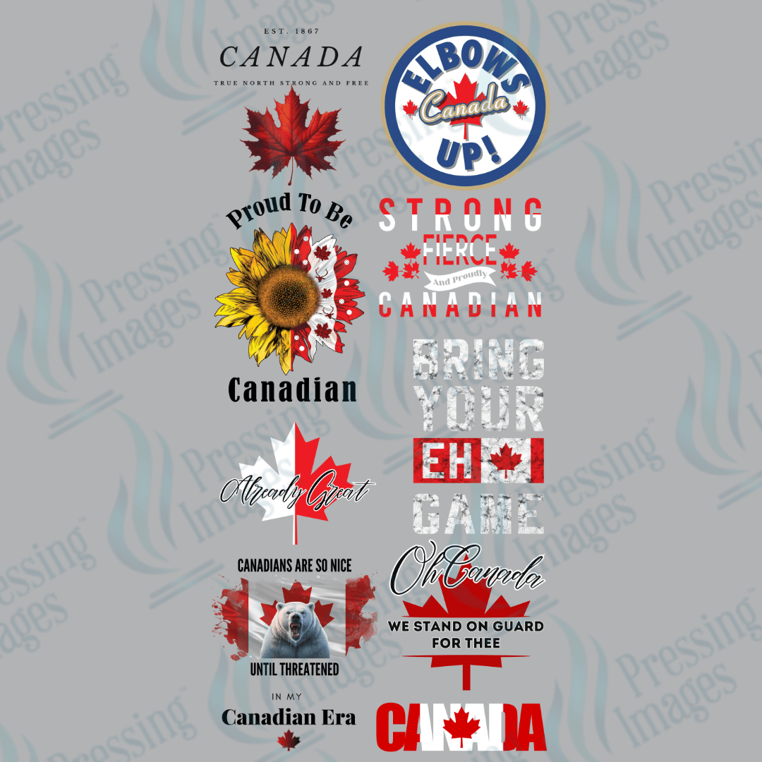 DTF GS 3743 Canada Pre Made Gang Sheet 22.5x48" - Pressing Images