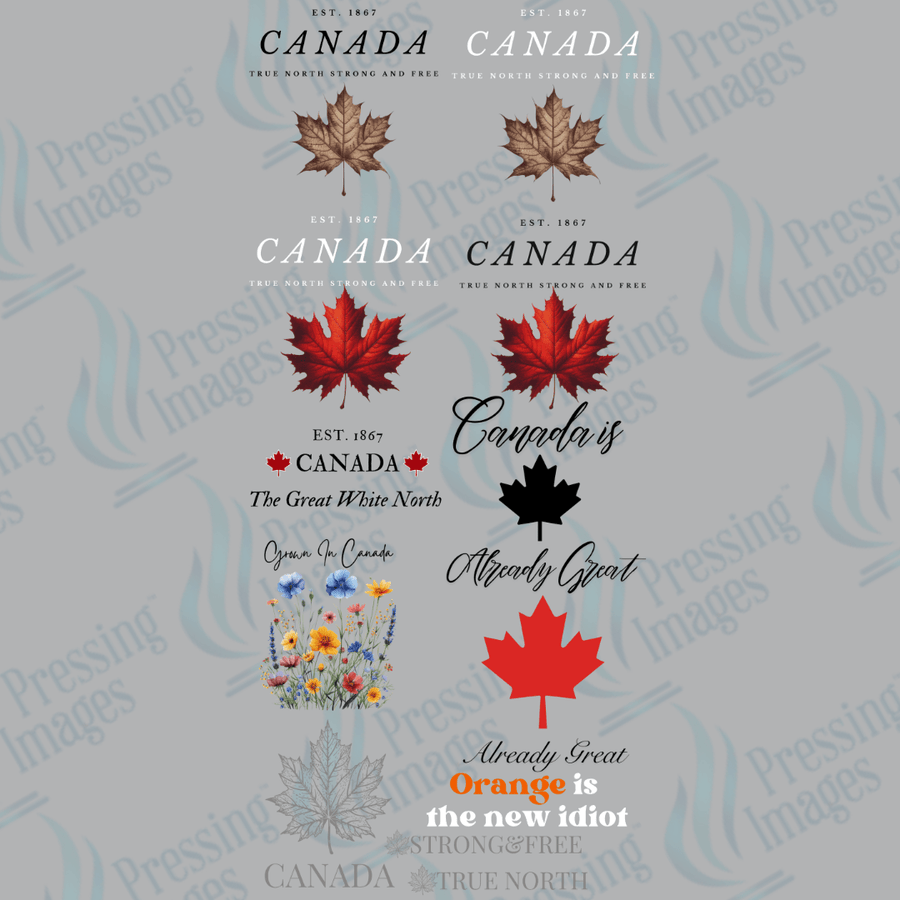 DTF GS 3746 Canada Pre Made Gang Sheet 22.5x48" - Pressing Images