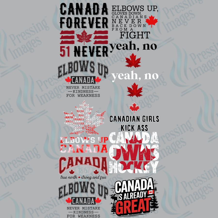 DTF GS 3747 Canada Pre Made Gang Sheet 22.5x48" - Pressing Images