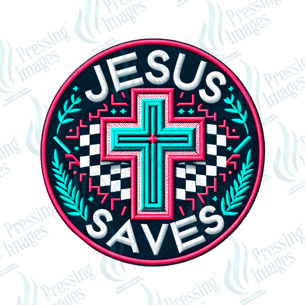 DTF HP 1045 Jesus saves one 3PK - Pressing Images
