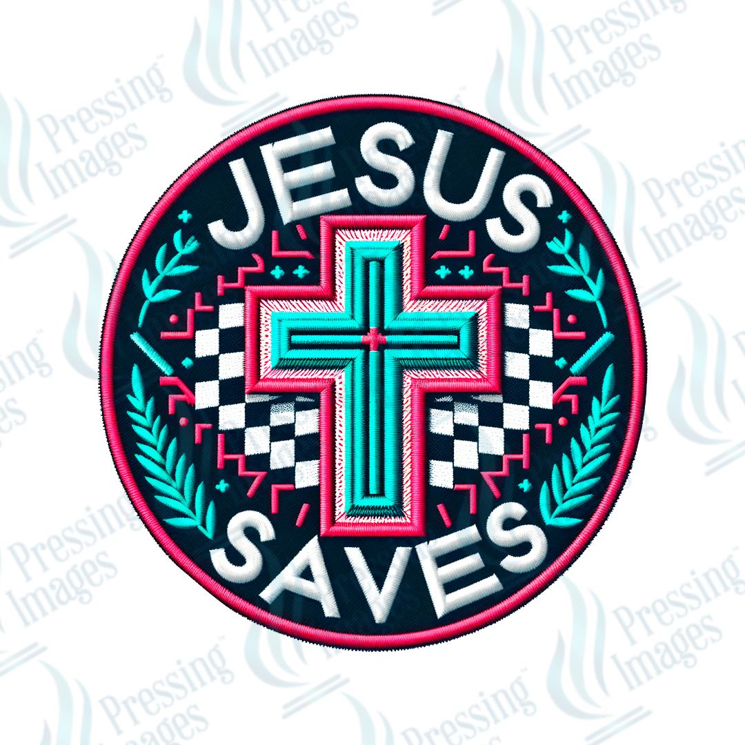 DTF HP 1045 Jesus saves one 3PK - Pressing Images