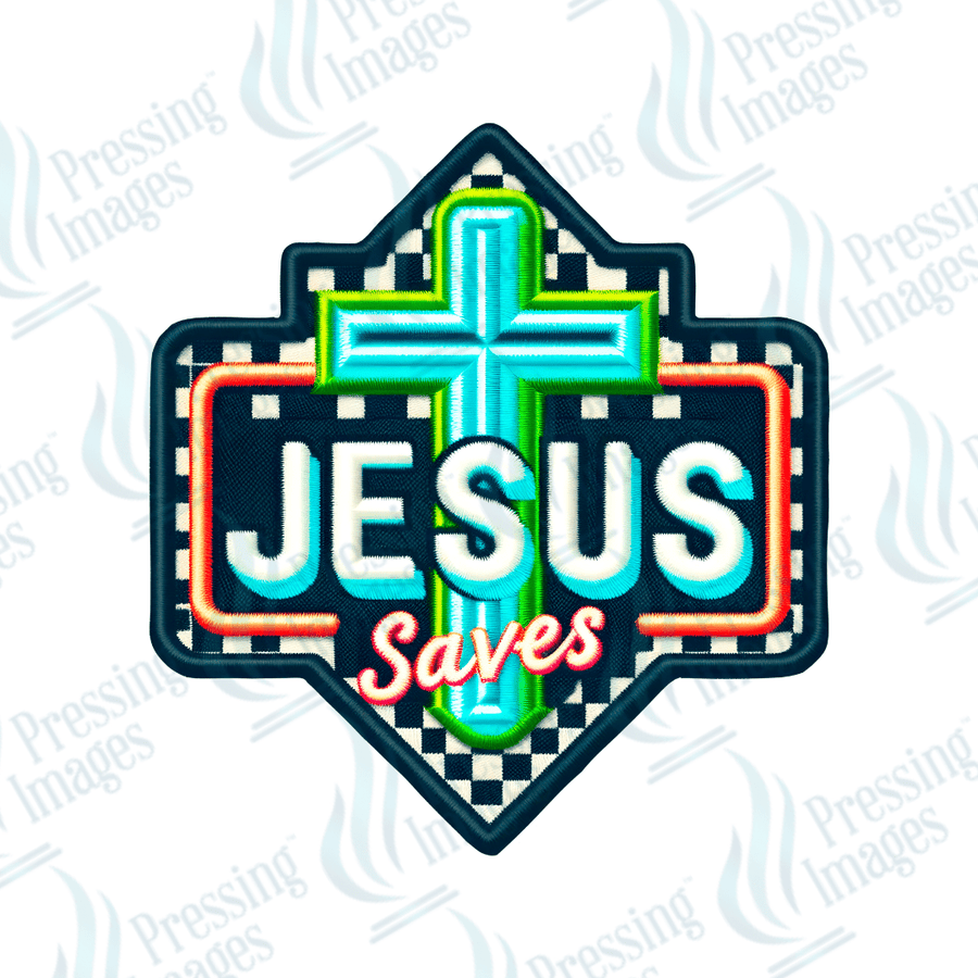 DTF HP 1046 Jesus saves two 3PK - Pressing Images