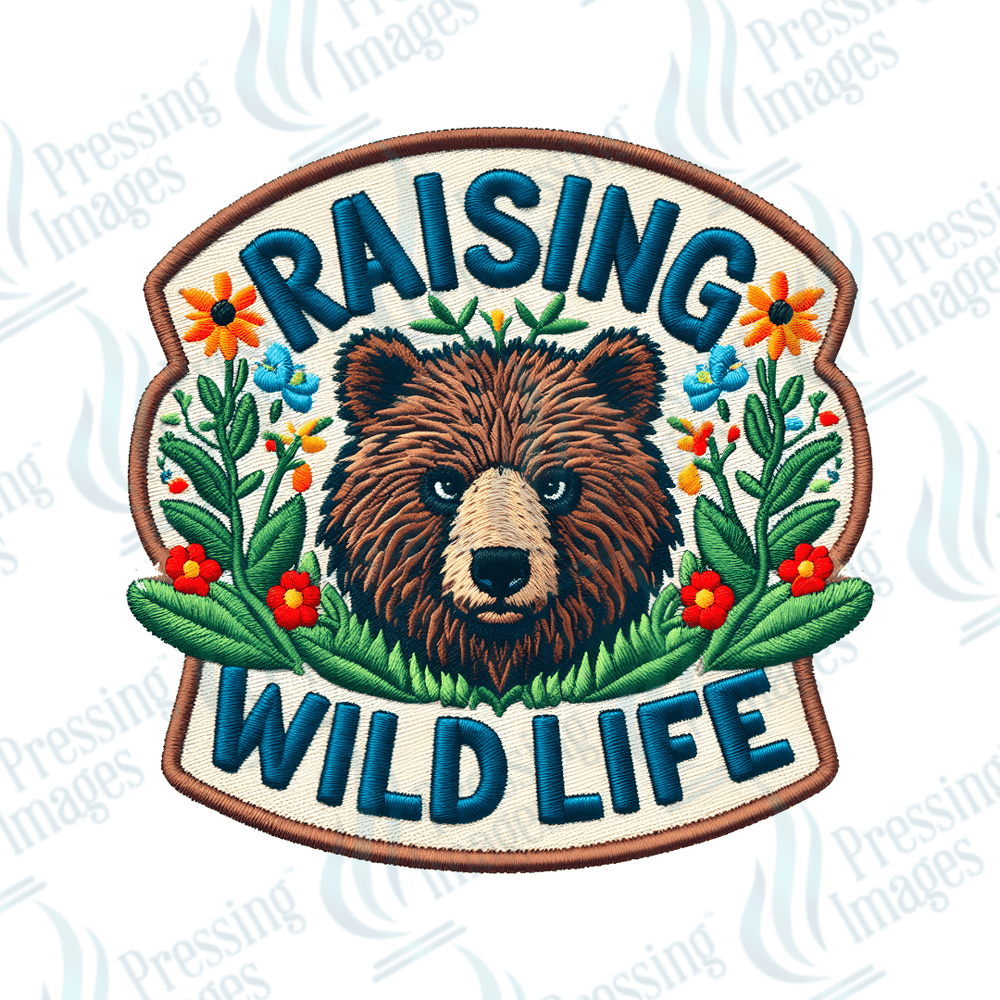 DTF HP 1069 Raising wildlife bear 3PK - Pressing Images