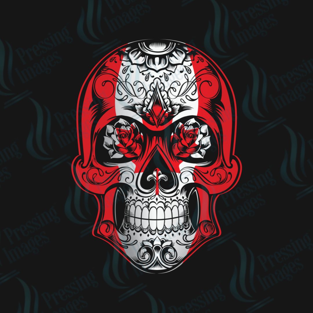 DTF HP 1107 Canada Skull - Pressing Images