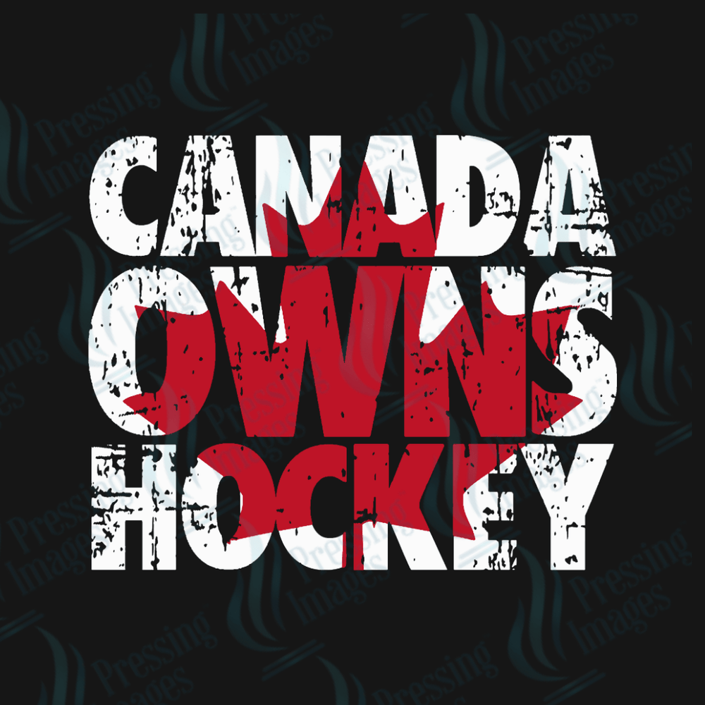 DTF HP 1114 Canada Owns Hockey - Pressing Images