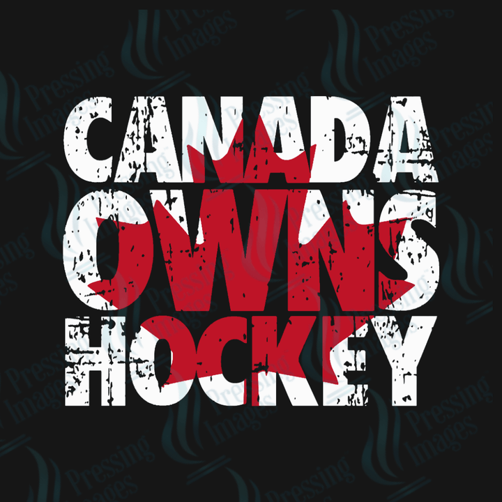 DTF HP 1114 Canada Owns Hockey - Pressing Images