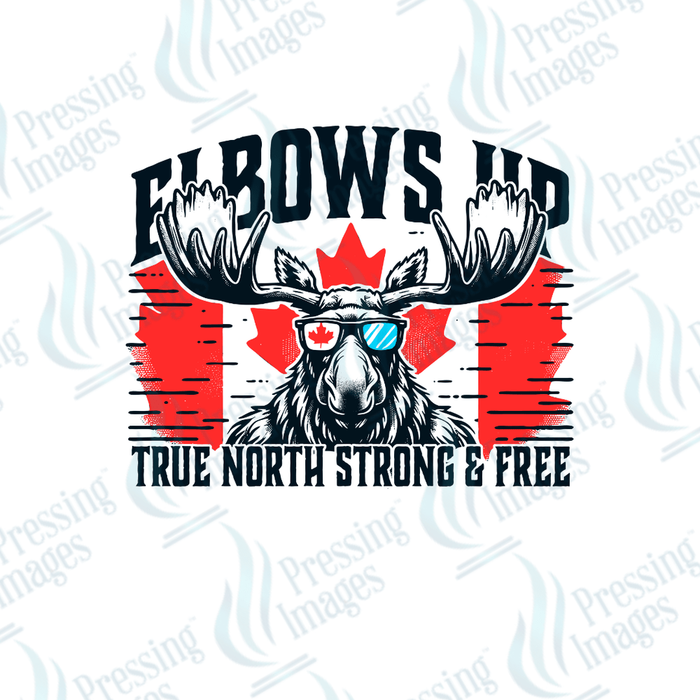 DTF HP 1123 Elbows Up Moose - Pressing Images