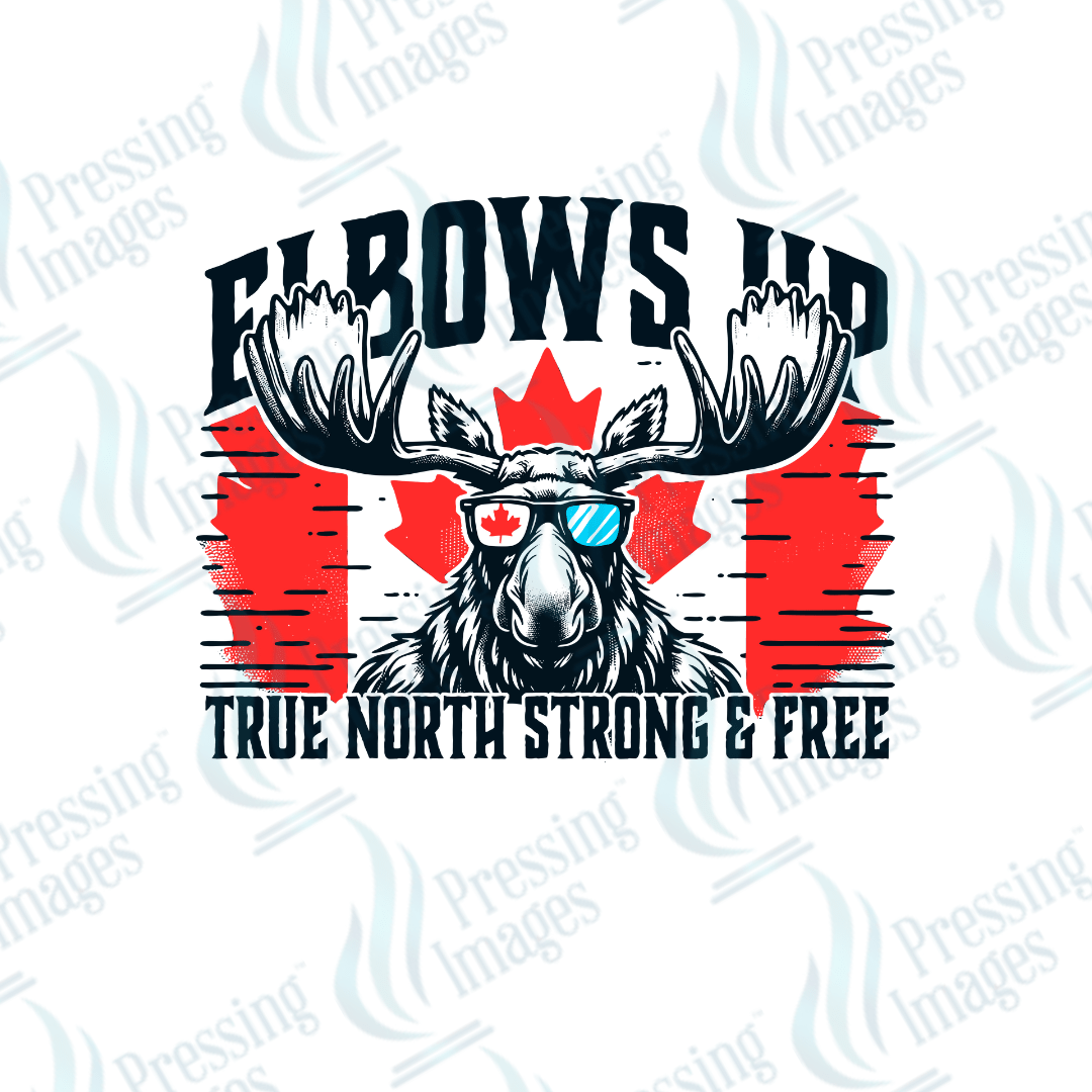DTF HP 1123 Elbows Up Moose - Pressing Images