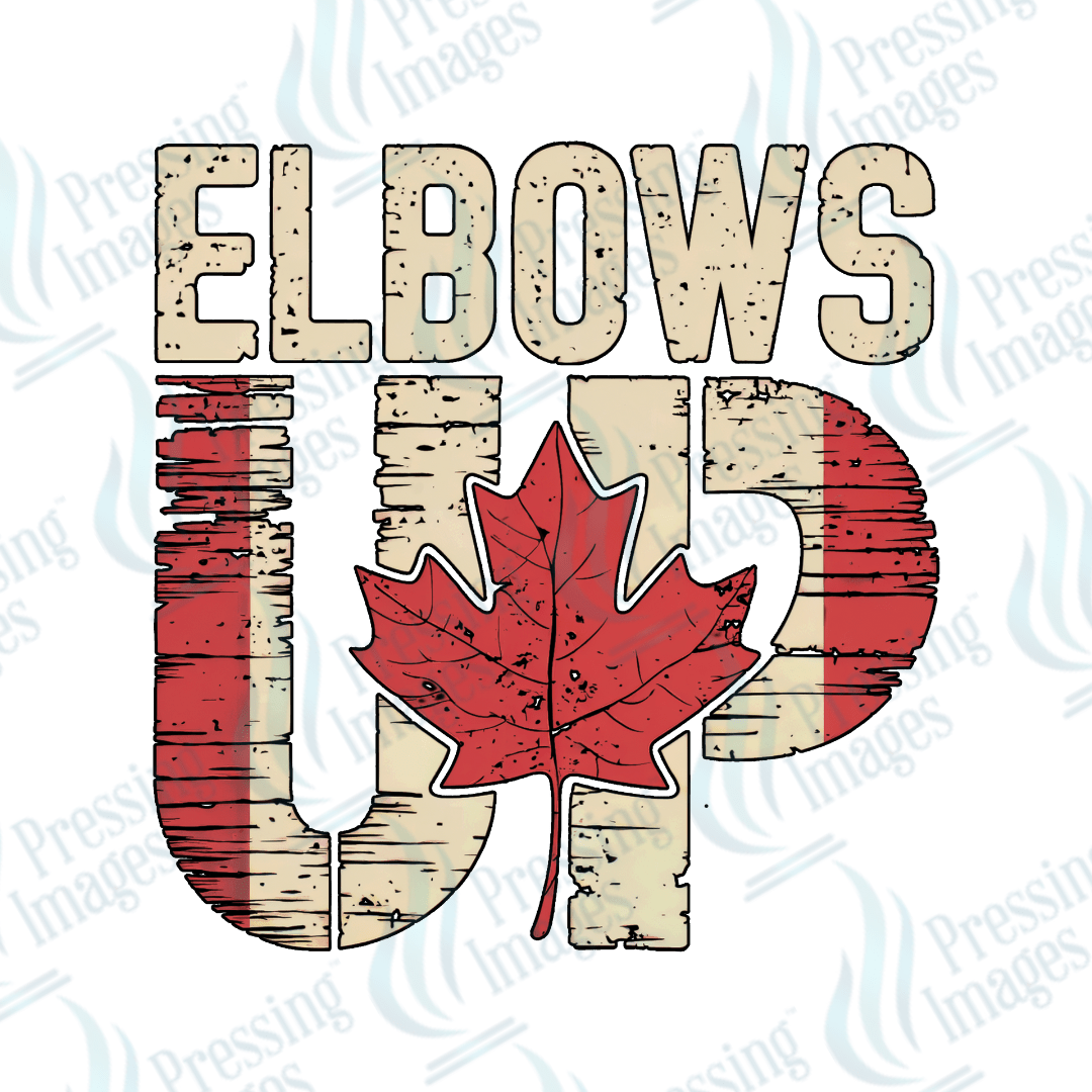 DTF HP 1126 Elbows Up Off White with outline - Pressing Images