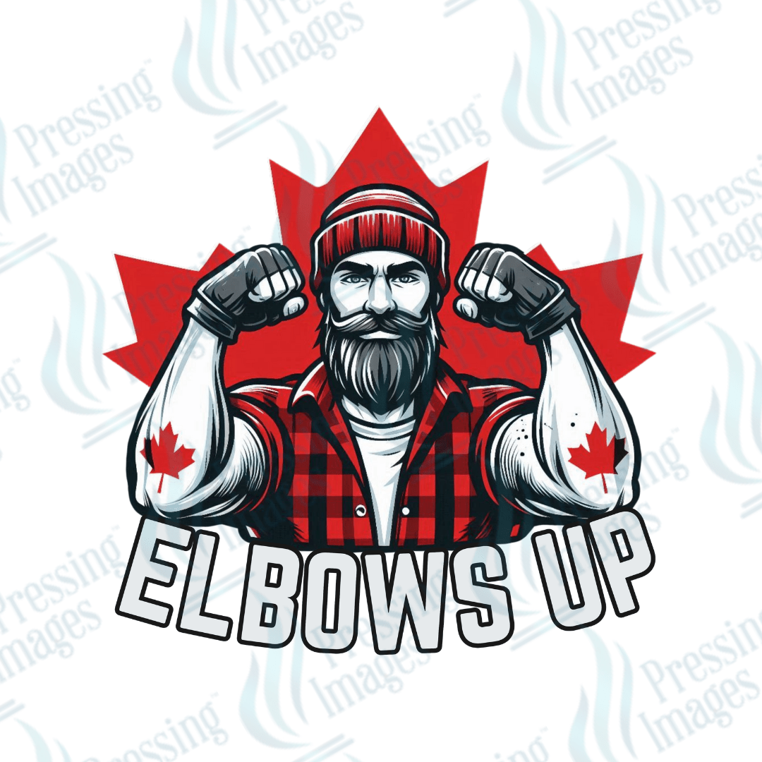 DTF HP 1127 Elbows Up Lumberjack - Pressing Images