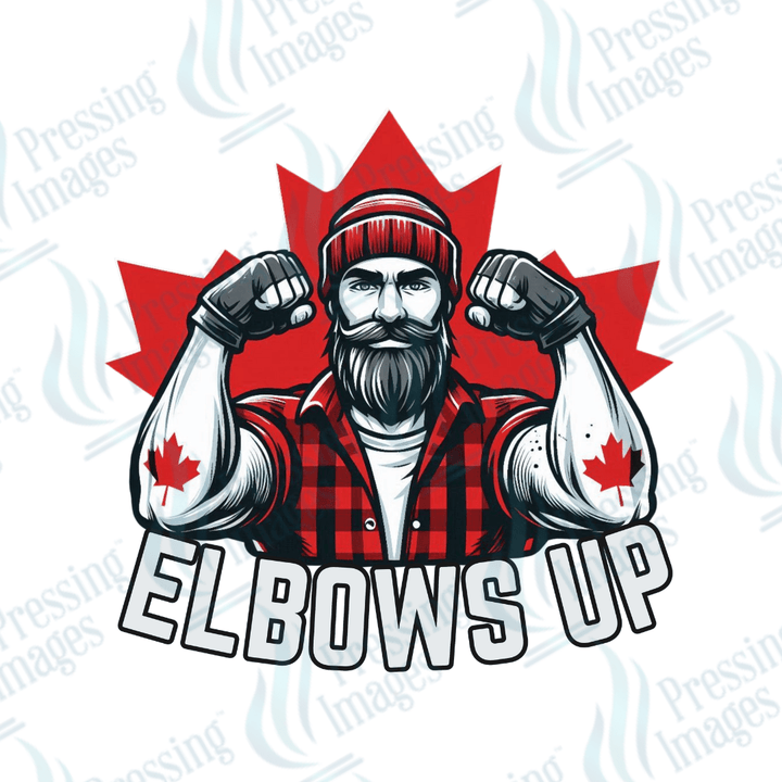 DTF HP 1127 Elbows Up Lumberjack - Pressing Images