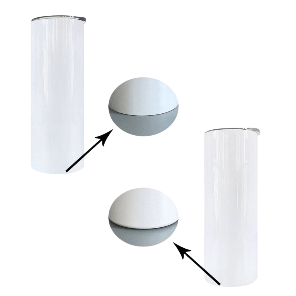 Glossy $8 Skinny Tumblers (Flat Bottom) - Pressing Images