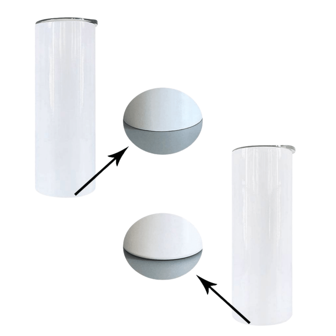 Glossy $8 Skinny Tumblers (Flat Bottom) - Pressing Images