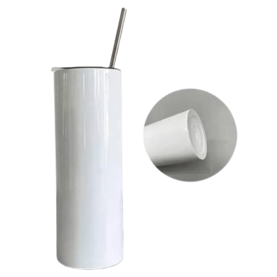 Glossy $8 Skinny Tumblers (Flat Bottom) - Pressing Images