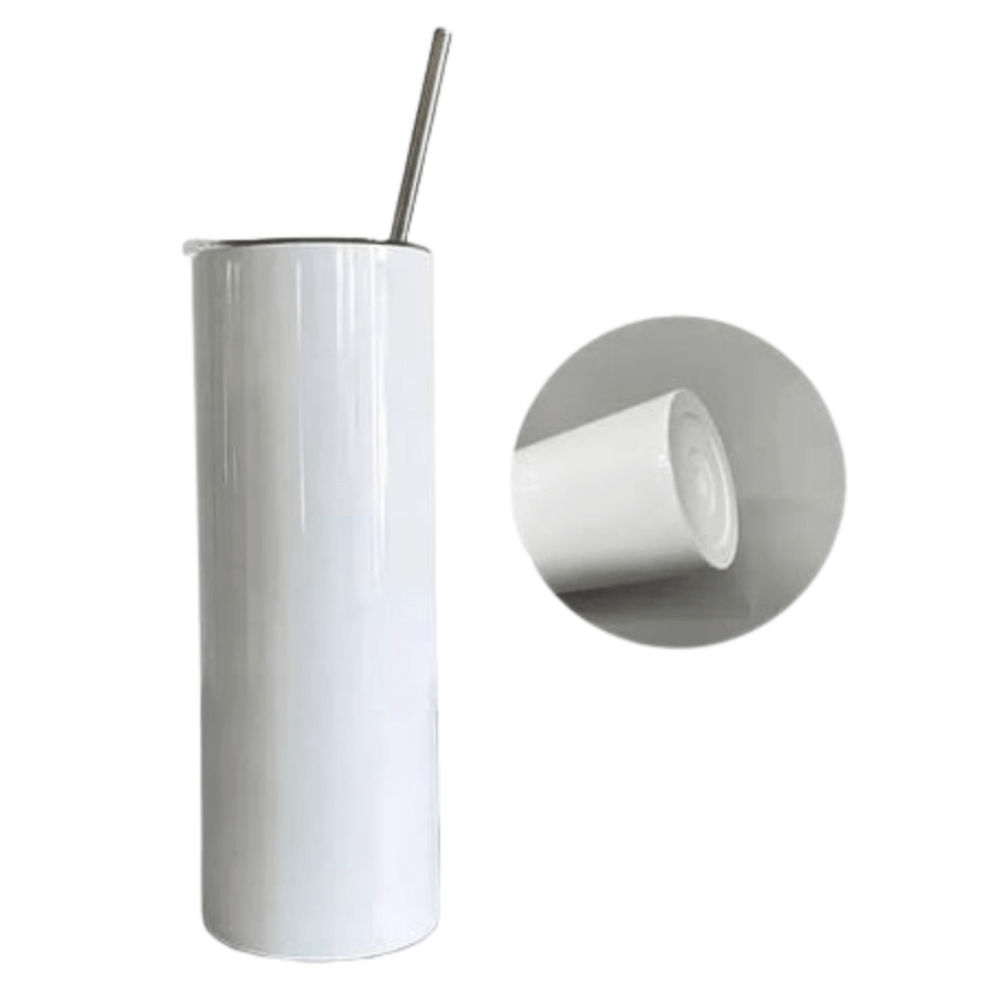 Glossy $8 Skinny Tumblers (Flat Bottom) - Pressing Images