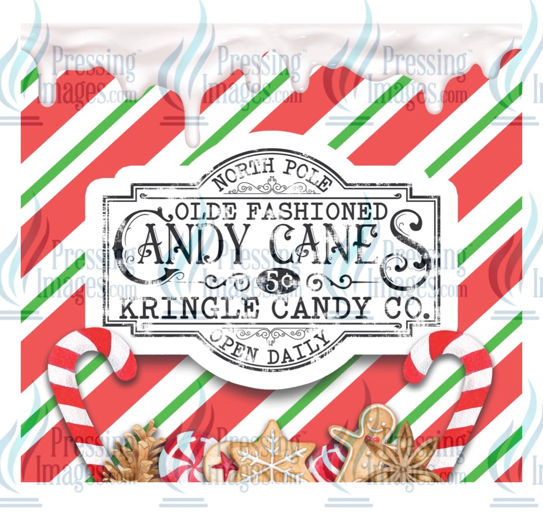 8151 Candy Cane red/green tumbler wrap