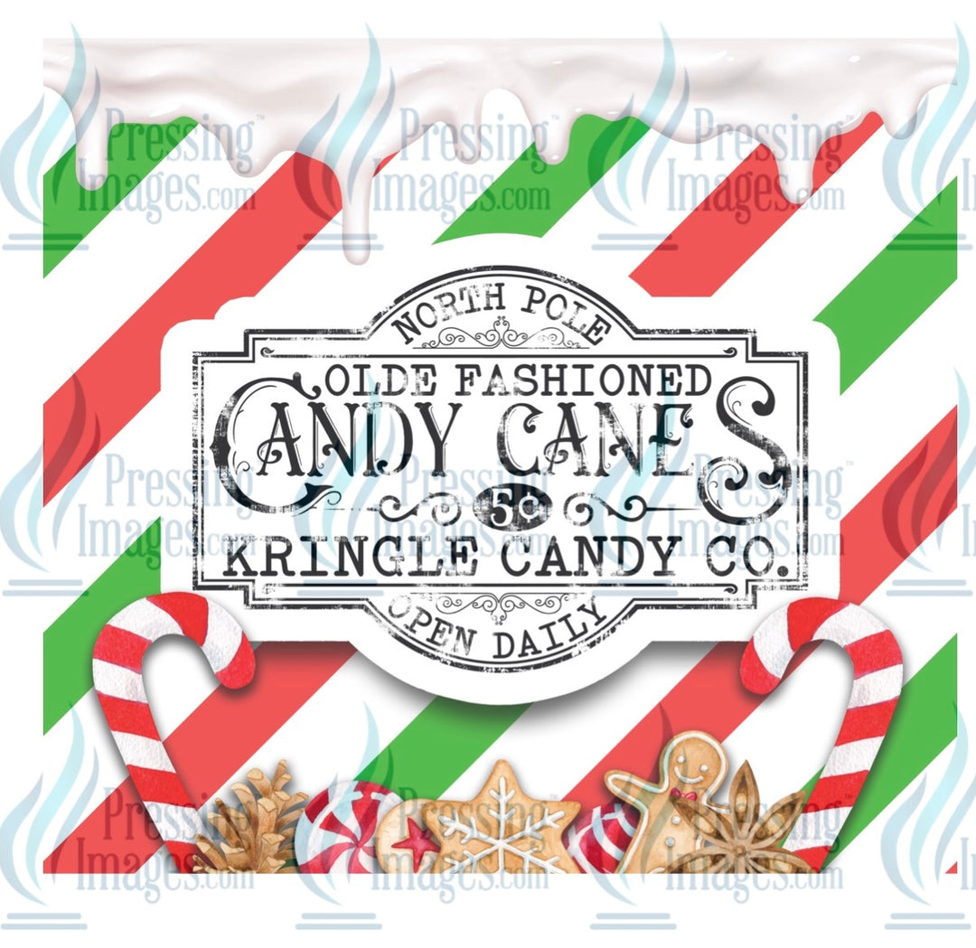8150 Candy Cane red tumbler wrap