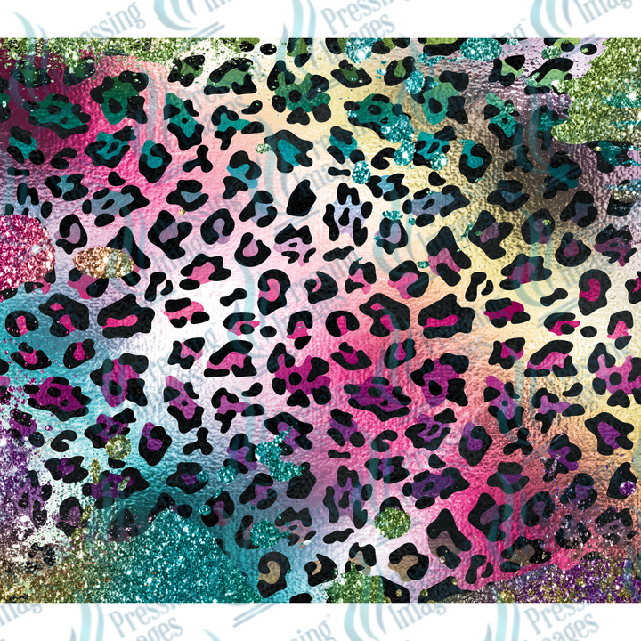15018 Glitter Rainbow Leopard