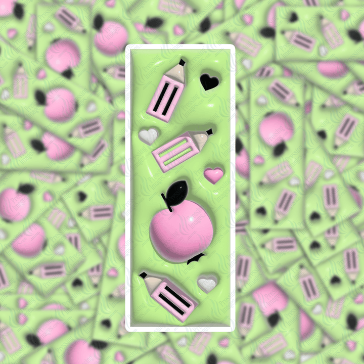 PI 0404 Puffy Back to School Bookmark Decal & Acrylic Blank - Pressing Images