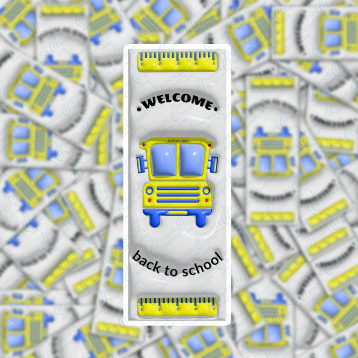 PI 0405 Puffy Bus Bookmark Decal & Acrylic Blank - Pressing Images