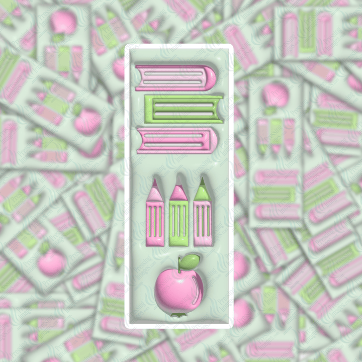 PI 0406 Puffy Books Bookmark Decal & Acrylic Blank - Pressing Images