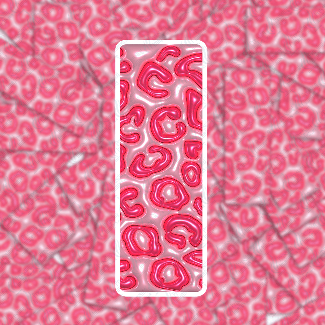 PI 0408 3D Inflated Cheetah Pink Bookmark Decal & Acrylic Blank - Pressing Images