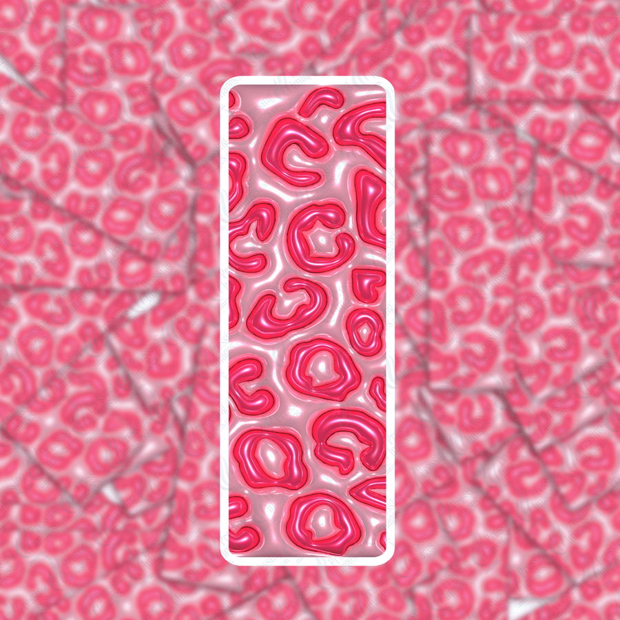 PI 0408 3D Inflated Cheetah Pink Bookmark Decal & Acrylic Blank - Pressing Images